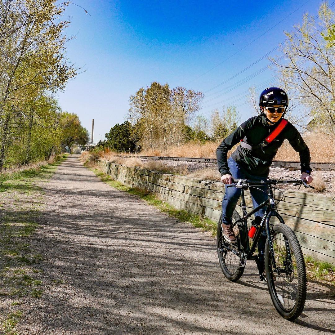 Mountain biker using National Bike Challenge to track mileage ridden