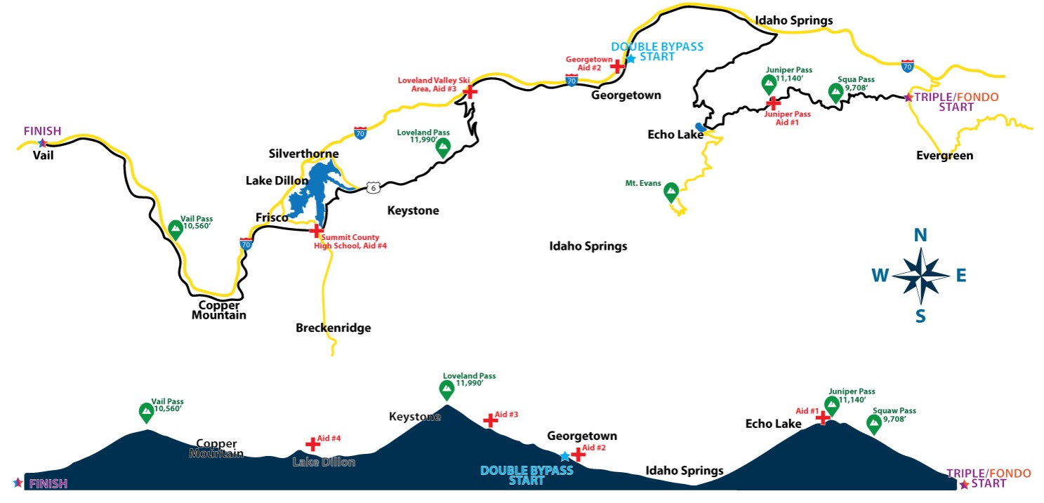 Triple Bypass Passeio de Bicicleta no coração das Montanhas Rochosas do