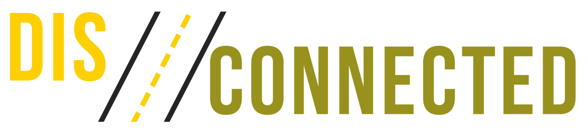 Graphic logo with text "disconnected"
