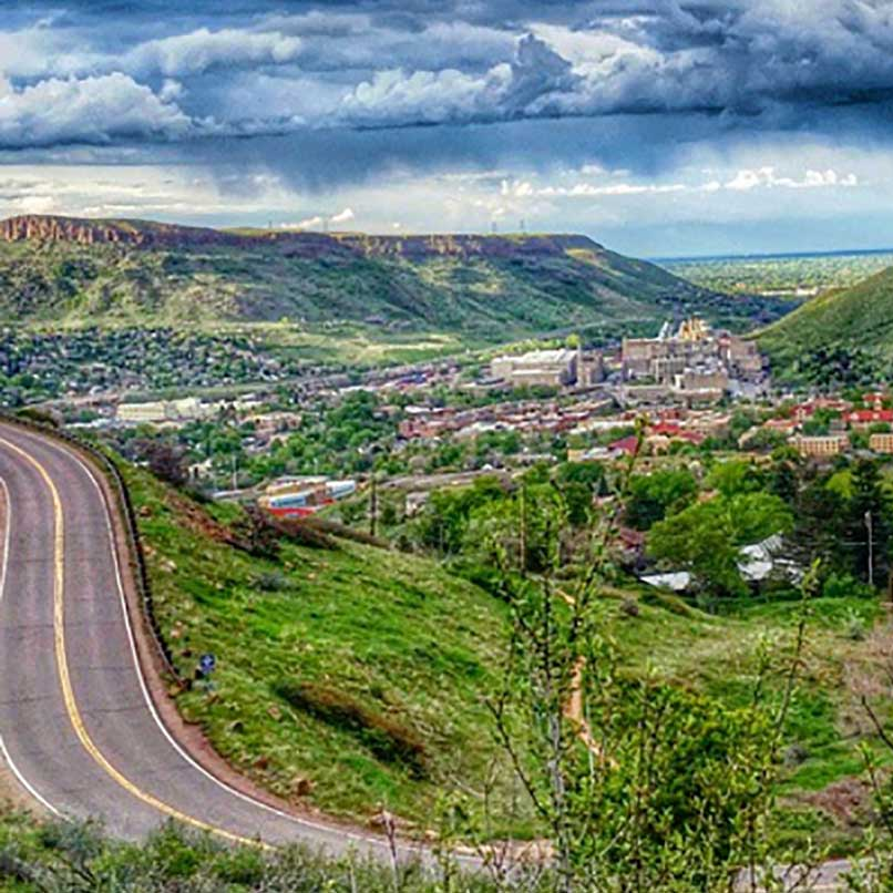 a view from Lookout Mountain of the City of Golden, CO. a view from Lookout Mountain of the City of Golden, CO.