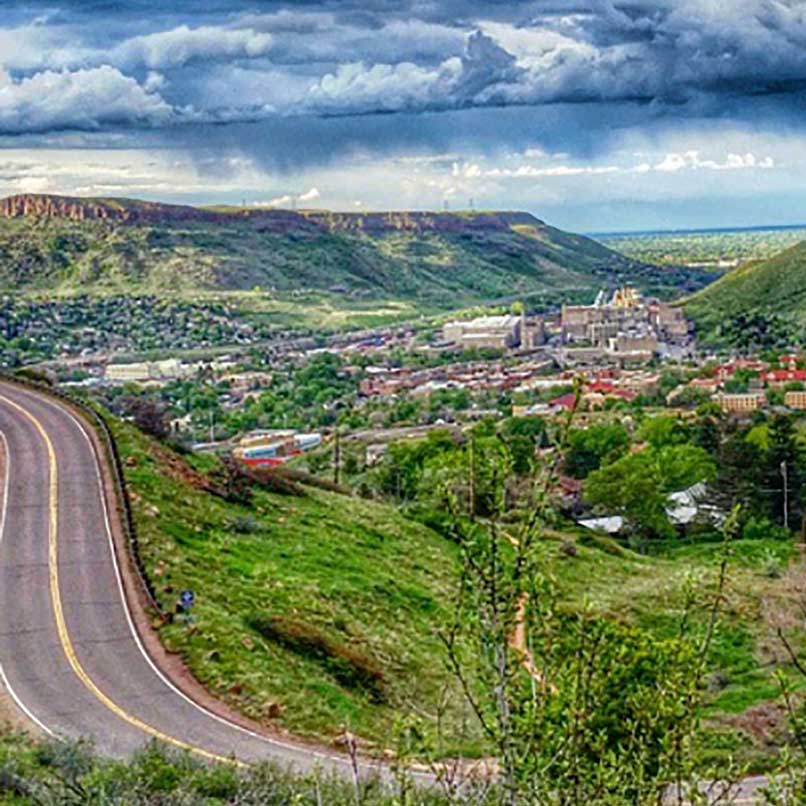 a view from Lookout Mountain of the City of Golden, CO.